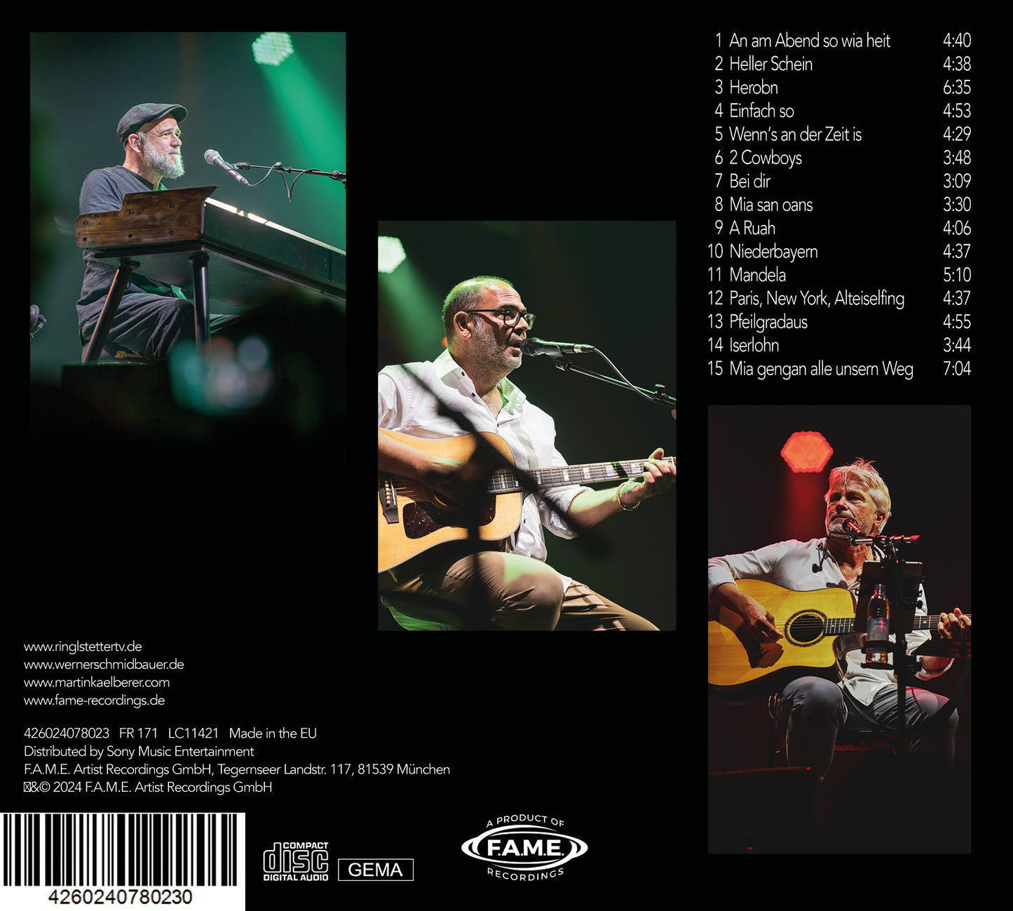 SCHMIDBAUER KÄLBERER RNIGLSTETTER - Live CD