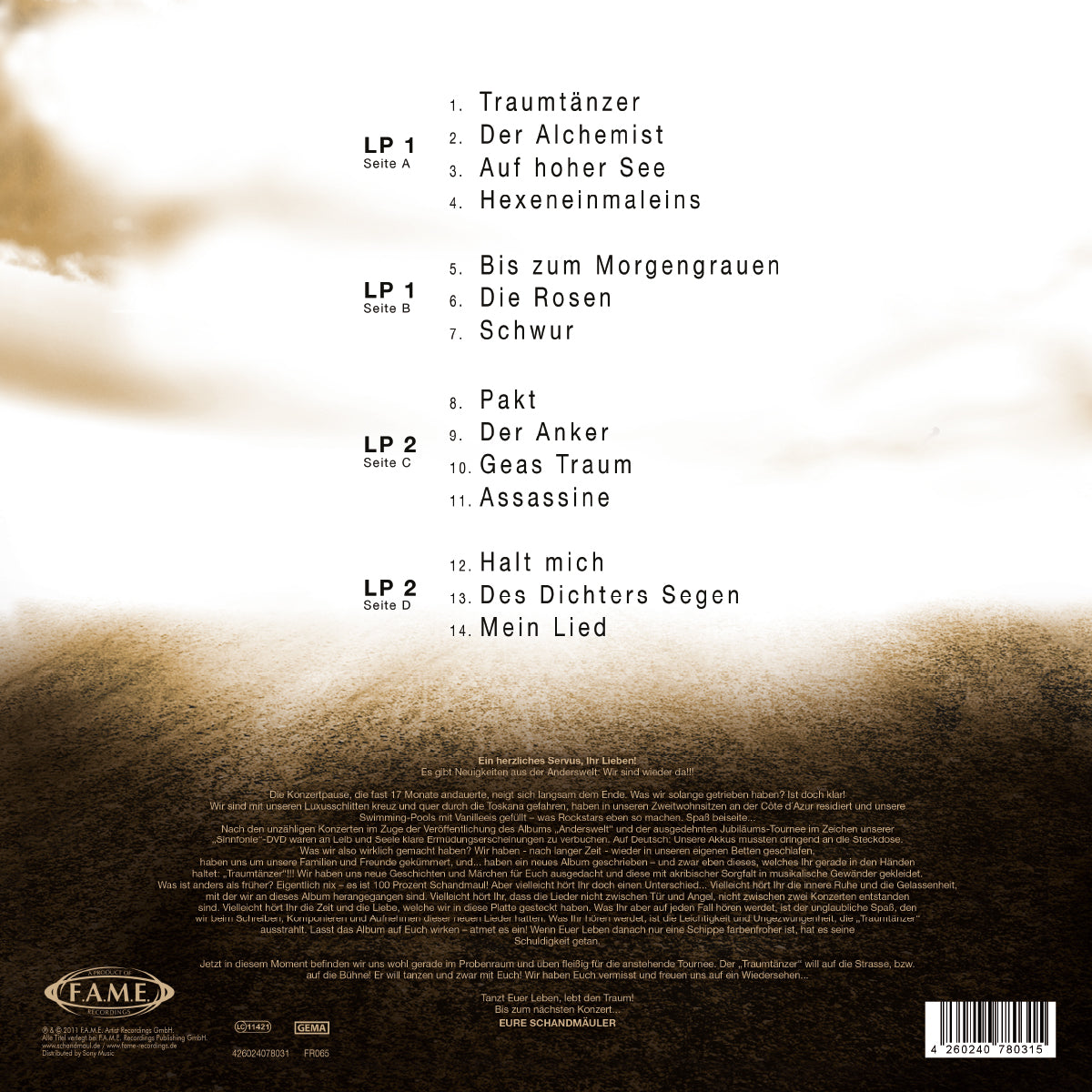 SCHANDMAUL - Traumtänzer Vinyl