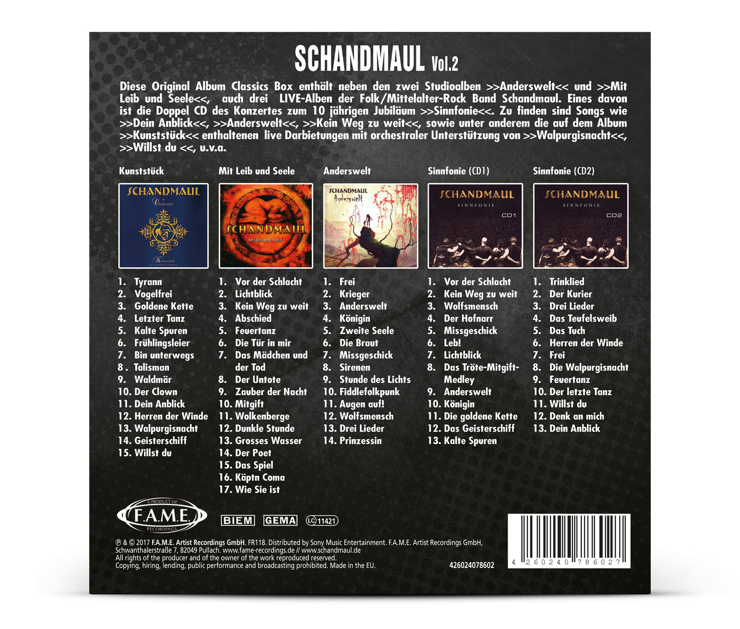 SCHANDMAUL - Original Album Classics Vol. 2 Box-Set