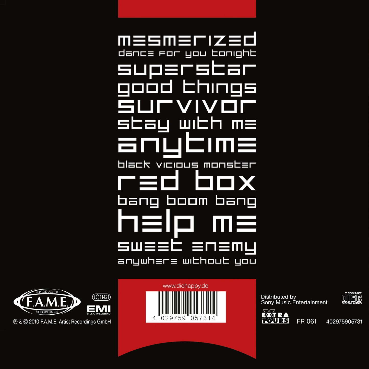 DIE HAPPY - Red Box CD